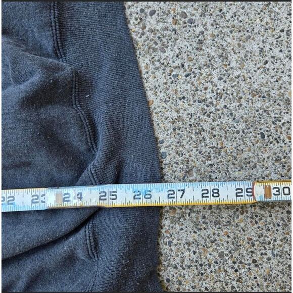 Vtg 90s Acid Wash Bleach Distressed Faded Blank Crewneck Sweatshirt Black XL - Picture 6 of 6